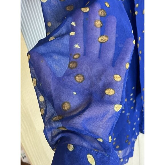 Kensie Blue Shear Blouse Dress Sz M Party Festival Fairy Princess Casual Summer - Picture 2 of 5